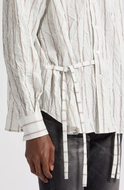 Shop John Elliott Oversize Crinkled Stripe Button-down Shirt In Manhasset Stripe