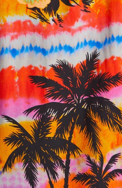 Shop Palm Angels Psychedelic Palms Short Sleeve Camp Shirt In Fuchsiamu