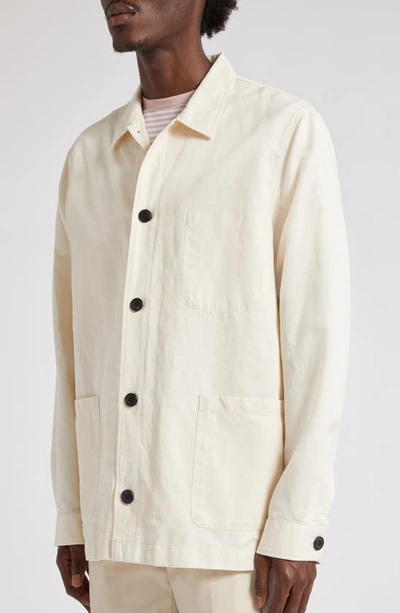 Shop Sunspel Cotton & Linen Chore Jacket In Undyed