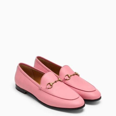 Shop Gucci Pink Jordaan Loafers Women