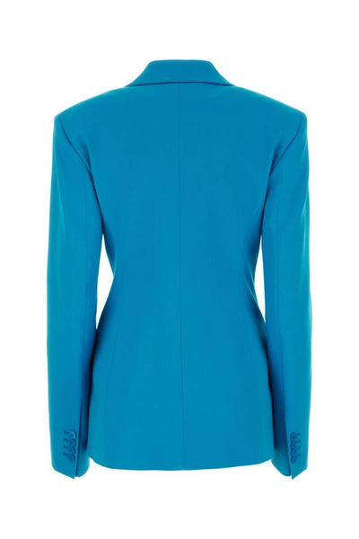 Shop Attico The  Woman Turquoise Stretch Wool Blazer In Blue