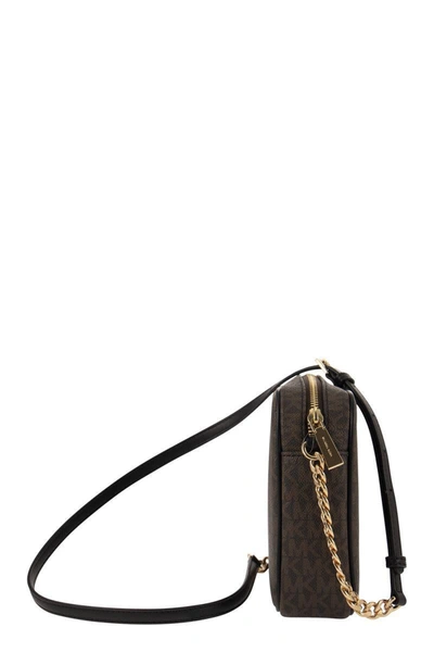 Shop Michael Kors Jet Set - Cross-body Bag In Dark Brown