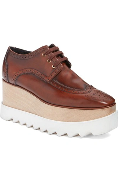 Shop Stella Mccartney 'elyse' Platform Oxford (women) In Brown Leather