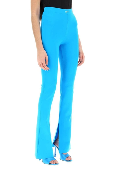 Shop Off-white Techno-jersey Flared Leggings In Blue
