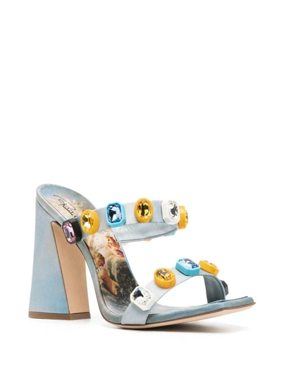Shop Roberto Cavalli Wild Leda Print Sandals In Multicolour