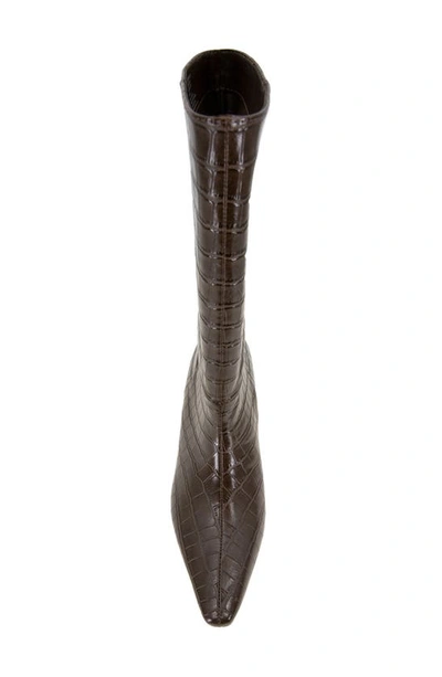 Shop Kenneth Cole Meryl Pointed Toe Boot In Dark Brown Croc