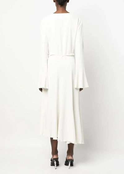 Shop Acne Studios White Asymmetric Wrap Dress In Dusty White