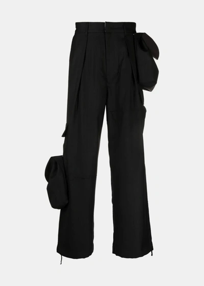 Shop Ader Error Black Cargo Pants