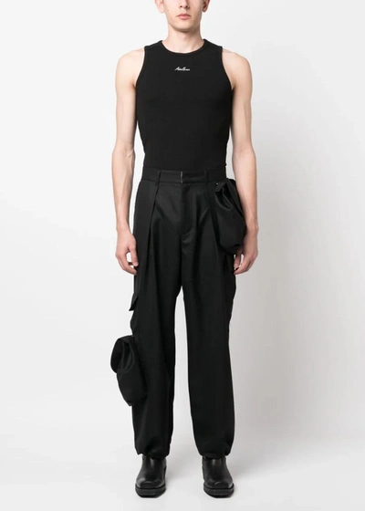 Ader Error Straight-leg Stretch-wool Trousers In Black