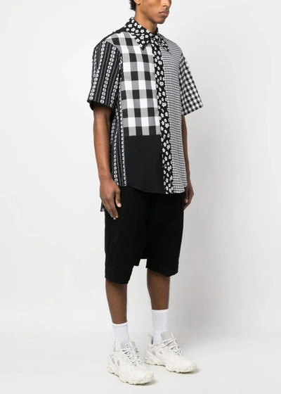 Shop Ader Error Black Mix-print Short-sleeved Shirt