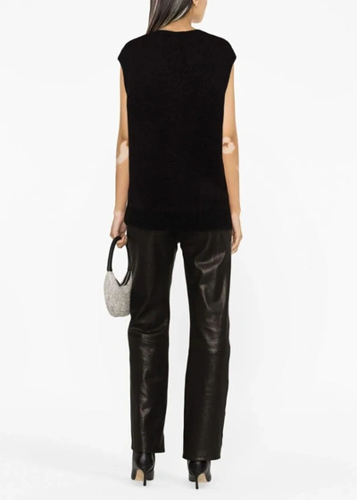 Shop Alessandra Rich Black Mohair Vest With Bear
