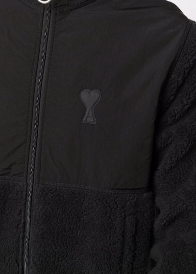 Shop Ami Alexandre Mattiussi Black Ami De Coeur Panelled Jacket