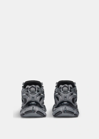 Shop Balenciaga Grey Runner Low-top Sneakers In Dark Grey/black