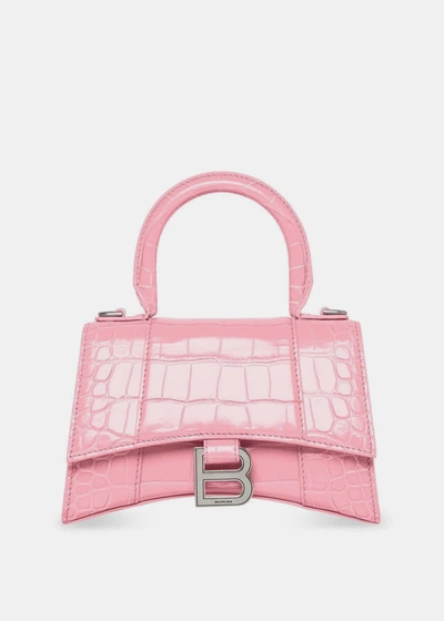 Shop Balenciaga Pink Hourglass Xs Bag In Sweet Pink