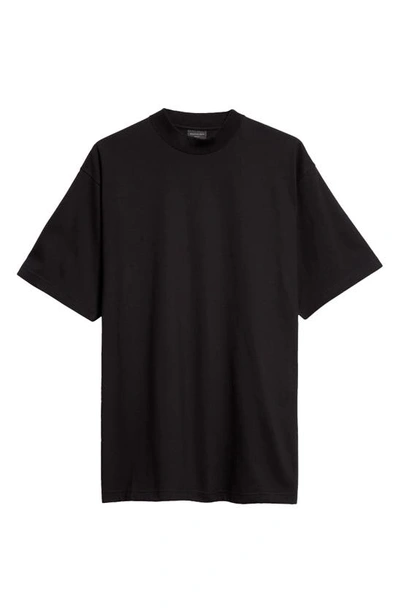 Shop Balenciaga Embellished Logo Cotton T-shirt In Washed Black