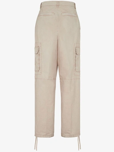 Shop Fendi Beige Cotton Trousers