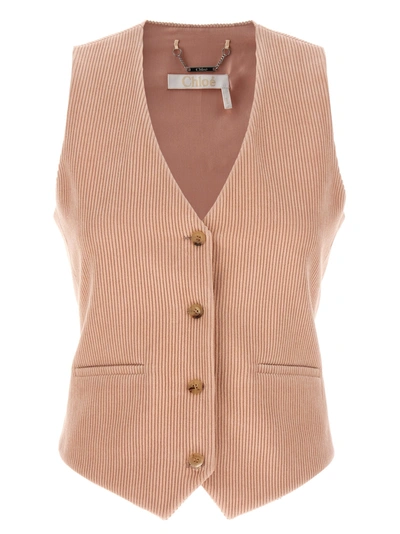 Shop Chloé Corduroy Vest Gilet Pink