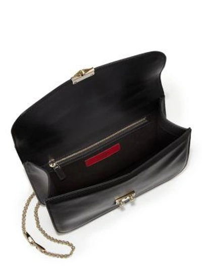 Shop Valentino Rocklock Medium Leather Crossbody Bag In Blush