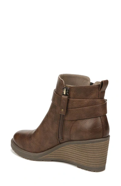 Shop Dr. Scholl's Camille Buckle Strap Wedge Boot In Brown