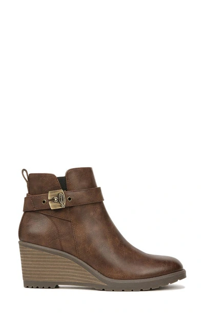 Shop Dr. Scholl's Camille Buckle Strap Wedge Boot In Brown