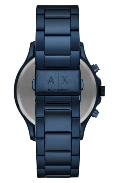 Shop Ax Armani Exchange Chronograph Bracelet Watch, 46mm In Blue