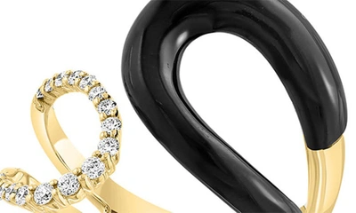 Shop Effy 14k Gold Onyx & Diamond Ring In Black