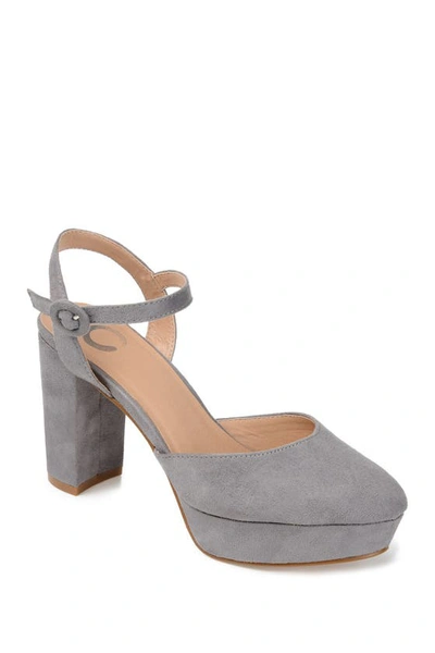 Shop Journee Collection Roslynn Platform Pump -wide Width In Grey