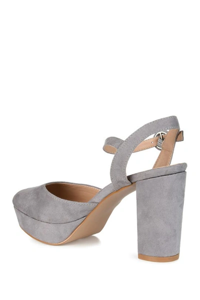 Journee Collection Womens Roslynn Almond Toe High Block Heel Pumps In Grey