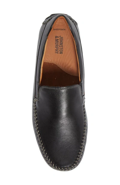 Shop Johnston & Murphy Cort Whipstitch Driving Loafer In Black