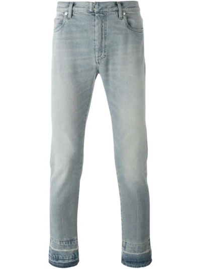 Maison Margiela Cotton Slim Jeans With Contrast Cuffs In Blue