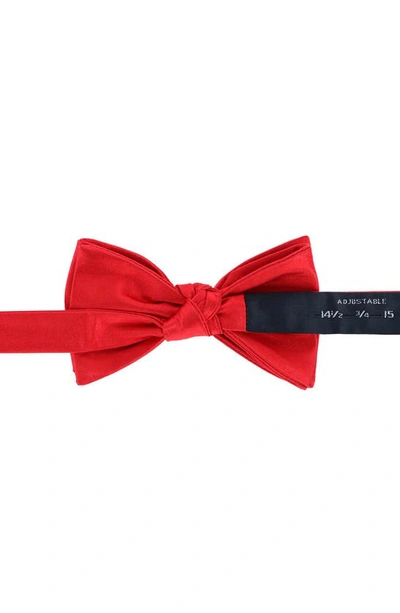 Shop Trafalgar Sutton Solid Silk Bow Tie In Red