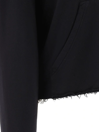 Givenchy Cropped Black Hoodie With Signature Logo In Black
