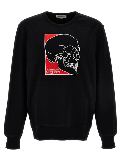 Shop Alexander Mcqueen Logo Embroidery Sweatshirt In Black