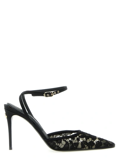 Shop Dolce & Gabbana 'lollo' Slingback In Black