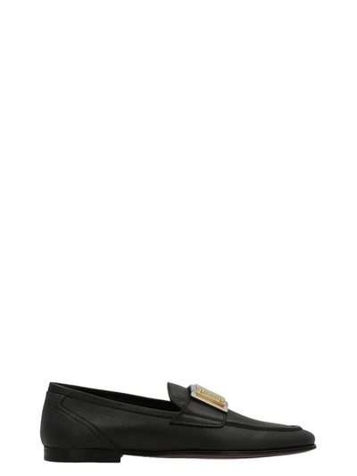 Shop Dolce & Gabbana Logo Plaque Loafers In Black