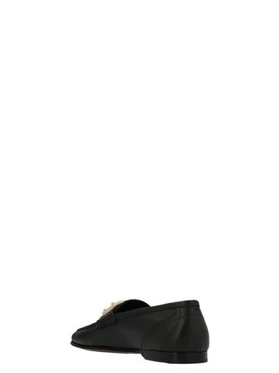 Shop Dolce & Gabbana Logo Plaque Loafers In Black