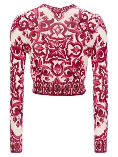 Shop Dolce & Gabbana Maiolica Sweater In Fuchsia