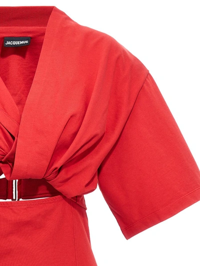 Shop Jacquemus 't-shirt Bahia' Dress In Red