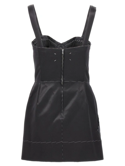 Maison Margiela Stitching Corset Dress Adjustable Straps In Black