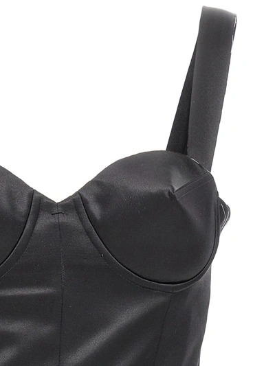 Maison Margiela Stitching Corset Dress Adjustable Straps In Black