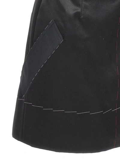 Shop Maison Margiela Contrast Stitching Corset Dress In Black