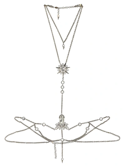 Shop Rabanne Paco  Crystal Chain Harness In Silver