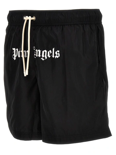 Shop Palm Angels Logo Swimsuit In Black