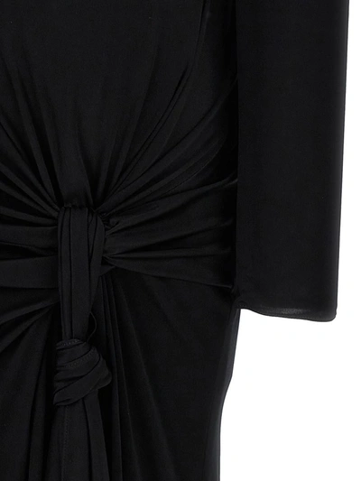 Versace Vacation Capsule Long Dress With Back Drape In Black