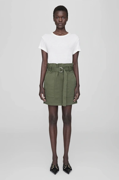 Shop Anine Bing Aveline Skirt In Army Green