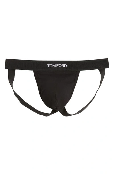 Tom Ford Waistband Stretch Sheer Fabric Briefs In Black
