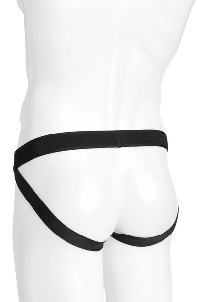 Shop Tom Ford Logo Jacquard Stretch Cotton Jockstrap In Black