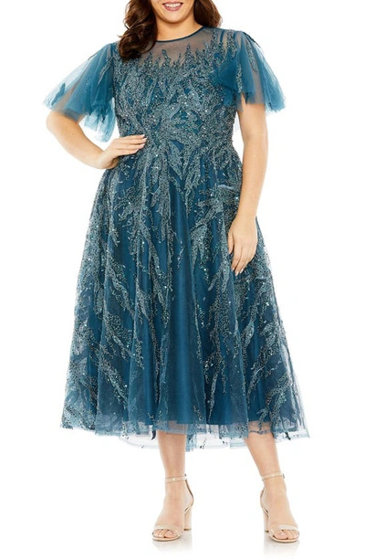 Shop Fabulouss By Mac Duggal Sequin Tulle Cocktail Dress In Ocean