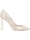 Jimmy Choo Romy 100 Pumps In Metallic