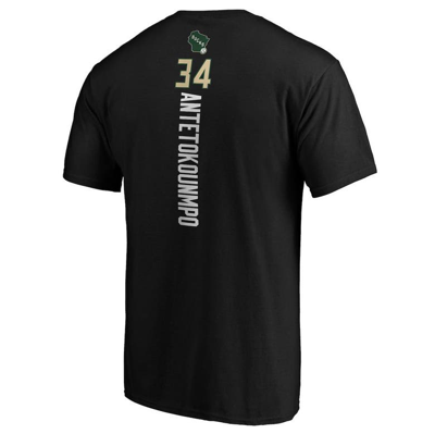 Shop Fanatics Branded Giannis Antetokounmpo Black Milwaukee Bucks Team Playmaker Name & Number T-shirt